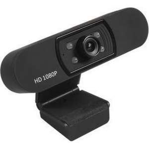 Vixime - Webcam - Full HD - met Microfoon - Verlichting - voor PC & Laptop - Zwart