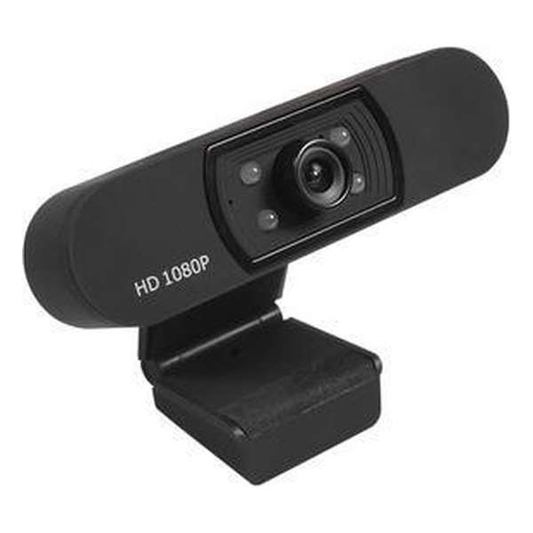 Vixime - Webcam - Full HD - met Microfoon - Verlichting - voor PC & Laptop - Zwart