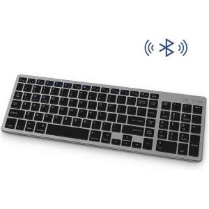 Draadloos Toetsenbord met Numpad - Oplaadbaar  Bluetooth Keyboard - Zwart