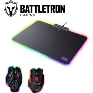battletron gaming muismat - led verlichting - usb aansluiting - gamers-mousepad-lichtgevend- rgb - led