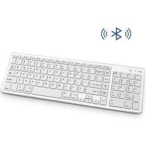 Draadloos Toetsenbord met Numpad - Oplaadbaar  Bluetooth Keyboard - Wit
