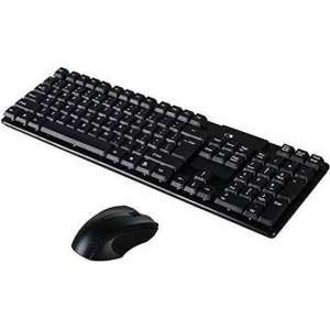 Draadloze Muis en Toetsenbord Set TJ808- Wireless Qwerty Keyboard en Mouse - Zwart