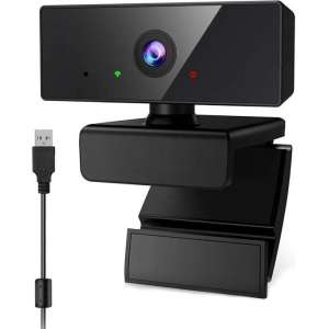 Webcam Full HD  - Webcam voor pc - Gamen -Vergaderen - Werk & Thuis - School - USB- Auto focus - 360° draaibaar