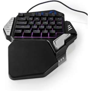 Nedis - Single-Handed Gamingkeyboard - RGB-Verlichting - 33 Programmeerbare Toetsen