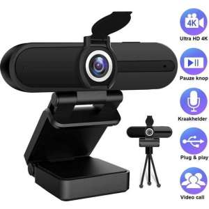 4K Webcam voor PC met webcam cover - Webcam met Microfoon - Webcams - Windows / IOS / Mac