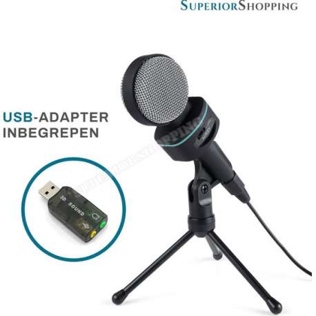 Studio Microfoon met Statief - USB - YouTube - Podcast - Karaoke - Skype - Zoom -Studio