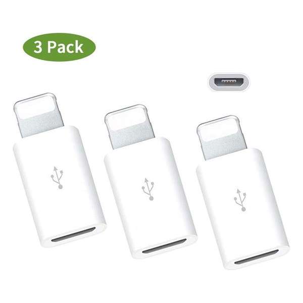 Doodadeals micro USB naar lightning adapter | Micro-usb to 8 pin converter | Apple Iphone / Ipad Pro | 3 stuks Doodadeals micro USB naar lightning adapter | Micro-usb to 8 pin converter | Apple Iphone / Ipad Pro | 3 stuks