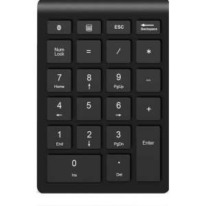 Draadloze Numpad - Draadloos Numeriek Toetsenbord - 22 toetsen - Bluetooth - Zwart