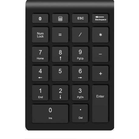 Draadloze Numpad - Draadloos Numeriek Toetsenbord - 22 toetsen - Bluetooth - Zwart