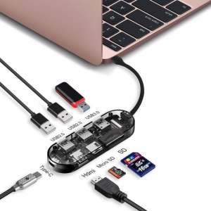 USB-C 7 in 1 multi-Port Hub / adapter - MacBook - Nintendo Switch - Windows PC - Samsung Galaxy Dex - HDMI - SD - USB 3.0