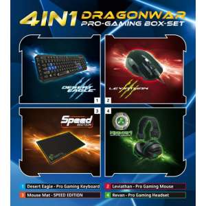 Dragonwar 4 in 1 Pro Gaming Box Set Qwerty
