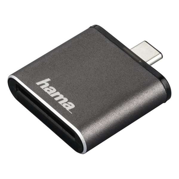Hama USB-3.1-Type-C-UHS-II-OTG-kaartlezer, SD, grijs
