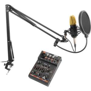 Vonyx CMS400B Studio condensator microfoon met broadcasting arm en USB mixer