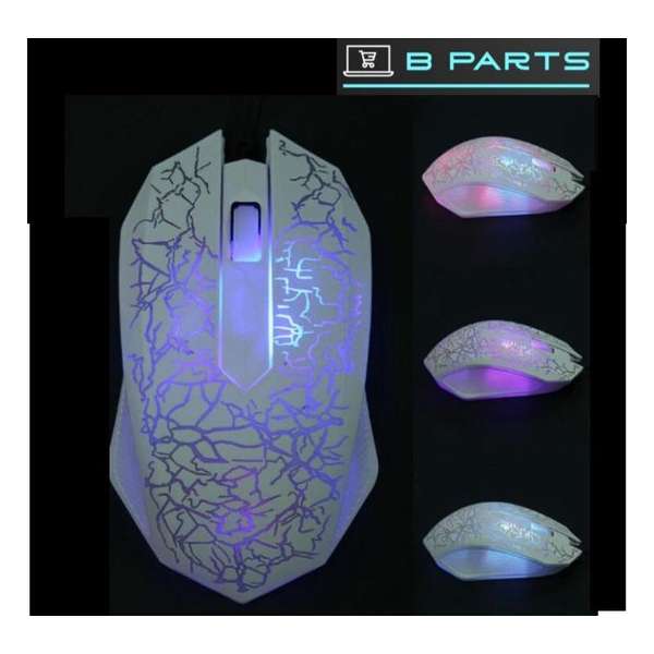 BParts - Lightning Game muis - Gaming Mouse - 3200 DPI - Wit