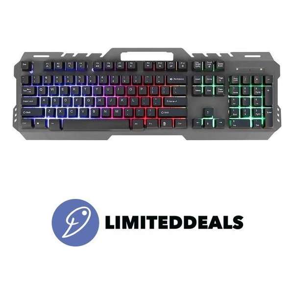 Gaming LED toetsenbord - Gaming keyboard met led verlichting - Computer toetsenbord op USB - Mat gecoat metaal - LimitedDeals