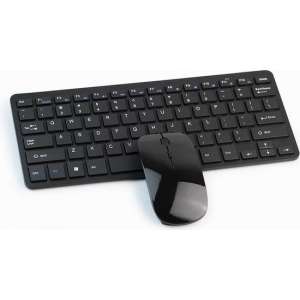 2.4G Draadloze Muis en Toetsenbord Set - Wireless Qwerty Keyboard en Mouse - Zwart
