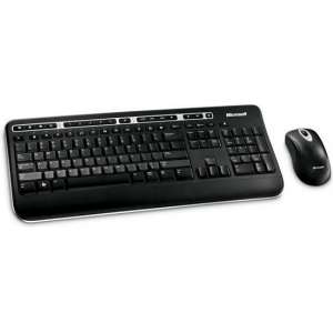 Microsoft Wireless Desktop 1000 - Draadloze Toetsenbord en Muis / Qwertz / Zwart