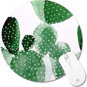 Muismat Rond Cactus | Muismat Rubber | Mousepad 20 x 20 cm