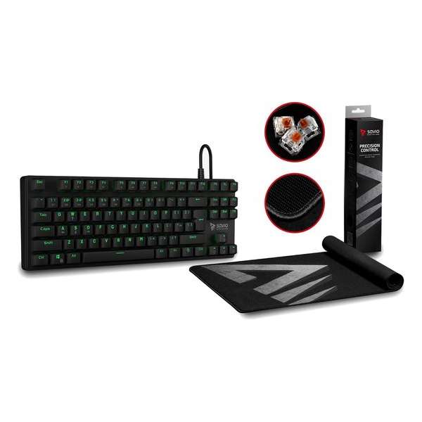 Mechanisch gaming toetsenbord + XL muismat - Tenkeyless TKL - Qwerty - Outemu Brown - Mechanical keyboard