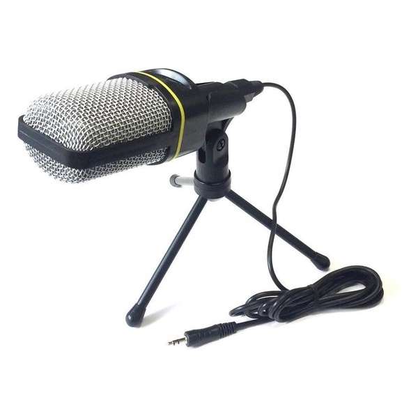 Microfoon voor PC met Standaard - AUX-Aansluiting & Kabel - Plug & Play - Perfect voor Ste