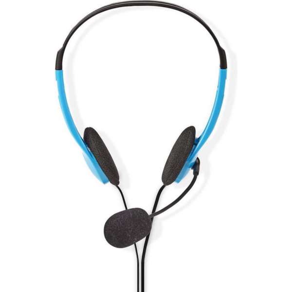 Nedis - Nedis CHST100BU Pc-headset On-ear 2x 3,5 Mm Connectoren 2,0 M Blauw - 30 Dagen Niet Goed Geld Terug