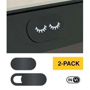 IN-VI® DESIGN - LASHES // 2-pack // zwart // webcamcover privacy protect slide webcam cover