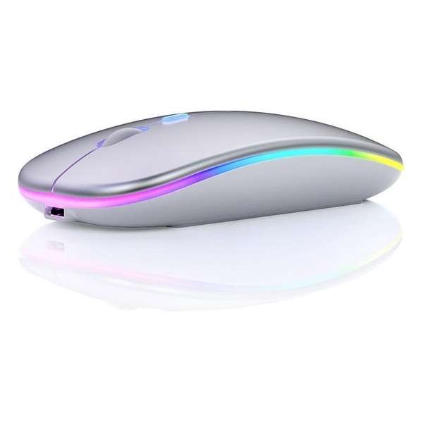 Draadloze oplaadbare Laptop Muis 2020 Model USB Oplaadbaar RGB Silent Plug&Play Wit