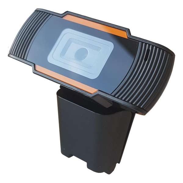 NÖRDIC Webcam met microfoon voor PC, laptop, Webcamera HD 1080p, zwart/oranje