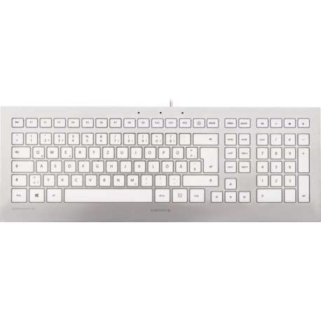 CHERRY STRAIT 3.0 toetsenbord USB Amerikaans Engels Zilver, Wit