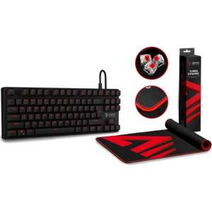 Mechanisch gaming toetsenbord + XL muismat - Tenkeyless TKL - Qwerty - Outemu Red - Mechanical keyboard - SAVIO Tempest RX