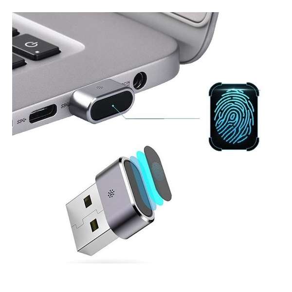 USB Vingerafdruk lezer / Fingerprint scanner AI150 - Veilig Inloggen - Compact & Duurzaam - Spacegray - Windows Hello
