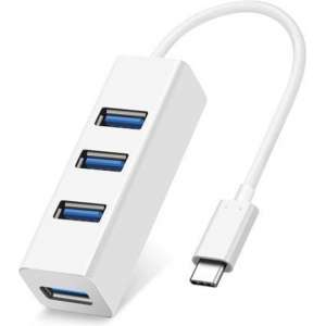 Snelle USB-C (Type C) naar 4X USB 3.0 Adapter Hub Splitter Switch Kabel WIT | Premium Kwaliteit