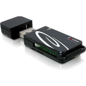 DeLOCK USB Cardreader met USB-A connector en 2 kaartsleuven - voor (Micro) SD/SDHC/SDXC/MMC/TF - USB2.0