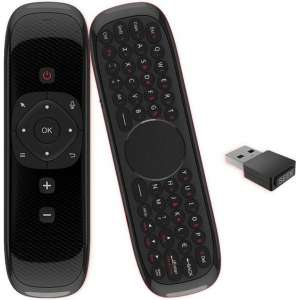 WeChip W2 Air Mouse & QWERTY toetsenbord met Voice Recorder | 2.4 Ghz USB adapter