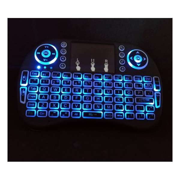 Draadloos mini toetsenbord met Multi Touchpad - RGB Backlight - Oplaadbare accu | Doksi | Nieuwe generatie