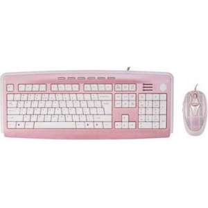 Mad for Plaid - Pink - X-Slim Multimedia Keyboard & Mouse Desktop Set
