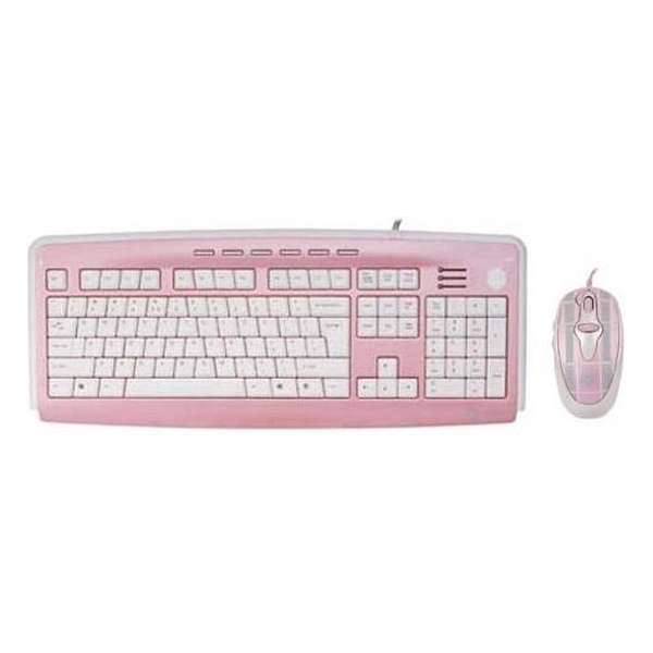 Mad for Plaid - Pink - X-Slim Multimedia Keyboard & Mouse Desktop Set