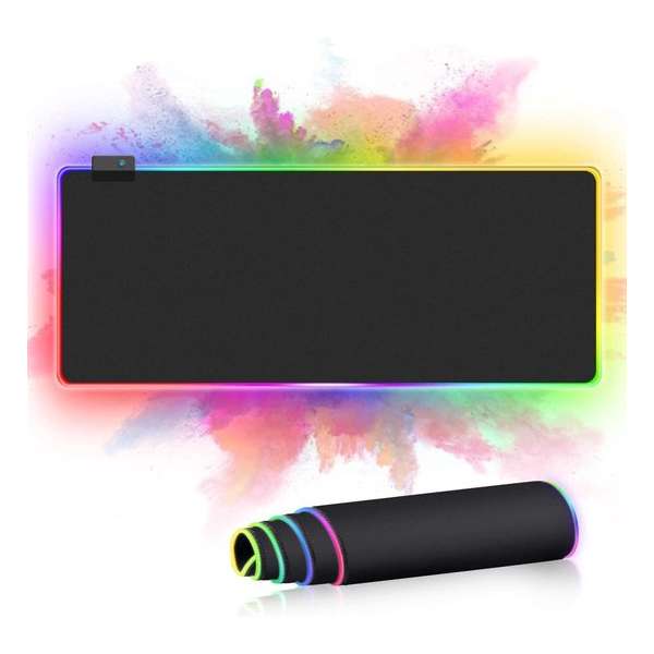 Gaming Muismat | LED Verlichting | RGB | Extra Groot | 80 x 30 CM | Antislip