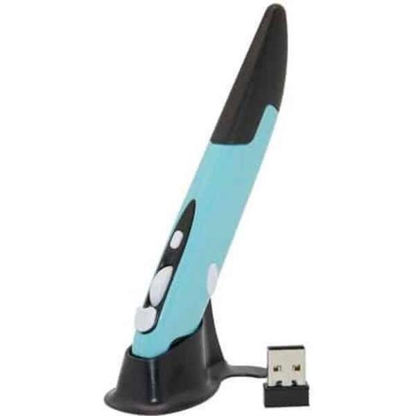PR-03 2.4G USB-ontvanger Verstelbare 1600 DPI Draadloze Optische Pen Muis voor Computer PC Laptop Tekening Onderwijs (Blauw)