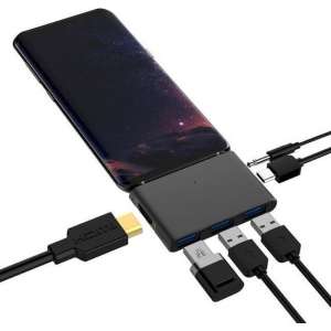Ultieme 6 - 1 USB-C adapter - HDMI 4K - 3.5MM - 3x USB - Samsung DEX voor Galaxy S8 / S9 - Nintendo Switch