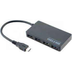 MobielCo USB 3.1 adapter station Type-C met 4 poorten / Zwart