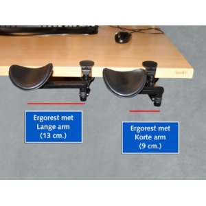 Ergorest zwart met 13 cm lange arm