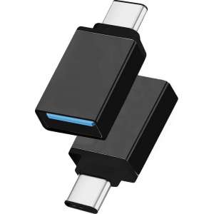 OTG USB Type C 3.1 Data connector USB 3.0 vrouwelijk Metaal voor Telefoons \ Smartphones \ Tablets - zwart