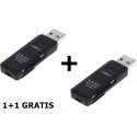 USB 3.0 kaartlezer stick voor SD en microSD-kaarten