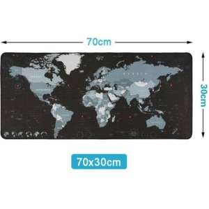 Gaming Muismat - Wereldkaart Muismat - Wereldkaart - Landkaart - Gaming - Antislip - Desktop mat - 70 cm x 30 cm x 2 mm