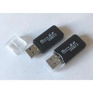 Twee stuks Micro-SD cardreader USB 2.0, zwart