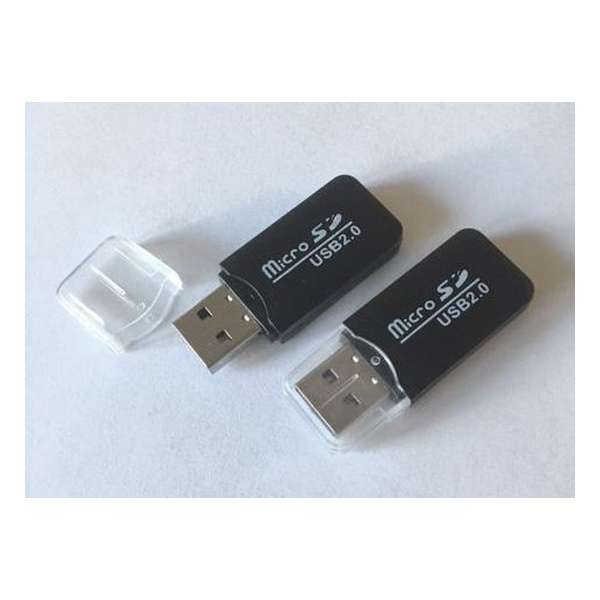 Twee stuks Micro-SD cardreader USB 2.0, zwart