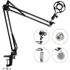 Hauea Adjustable Professional Microphone Stand with Spider and Adaptor for Studio Program Recording, Podcasts & Broadcasting
