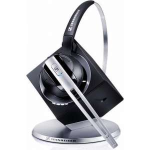 Sennheiser DW Office PHONE Headset oorhaak, Hoofdband Zwart, Geborsteld staal