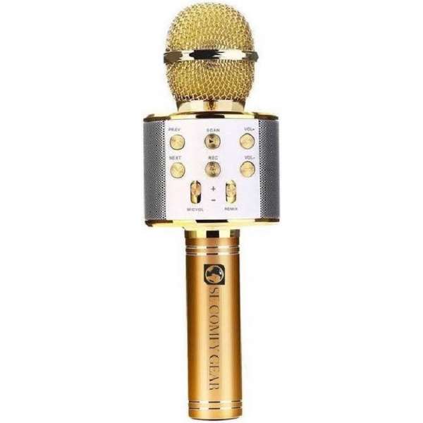 Karaoke Microfoon - Draadloos - Bluetooth Verbinding - Goudkleurig - Voor de gezelligste feestjes